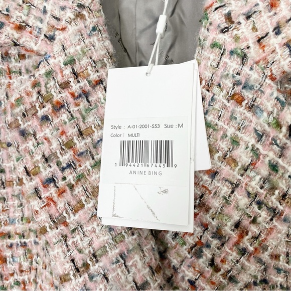 Anine Bing Diana Wool Blend Tweed Blazer - Picture 8 of 9